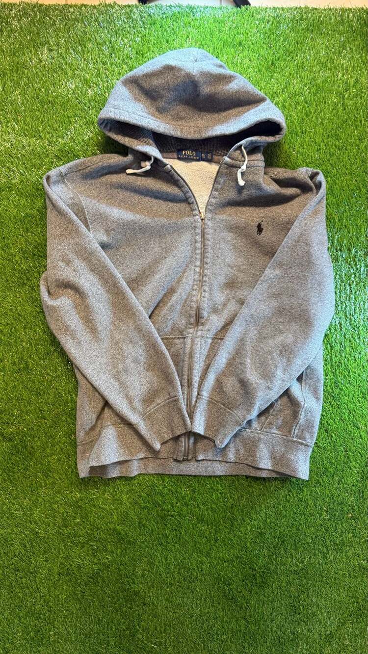 Polo Ralph Lauren Zip Up Hoodie Size XL Gray Full Zip Fleece